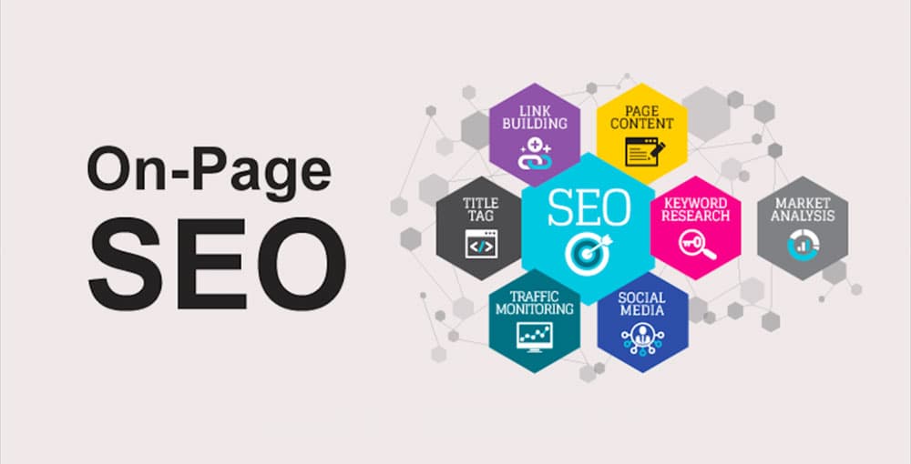 Illustration representing on-page SEO techniques and website growth